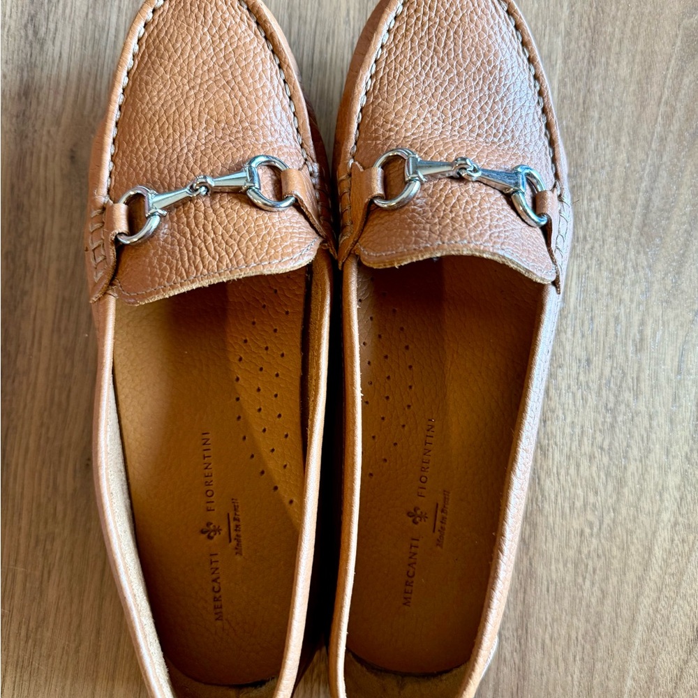 Mercanti Fiorentini Tan Leather Bit Loafers